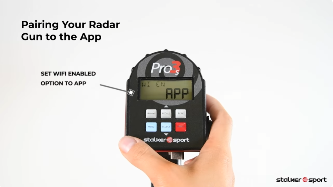 Load video: Radar Gun Setup Tutorial for using the Stalker Pro 3s, Pro 3, and Sport 3 Connect and  with the Stalker Sport App.