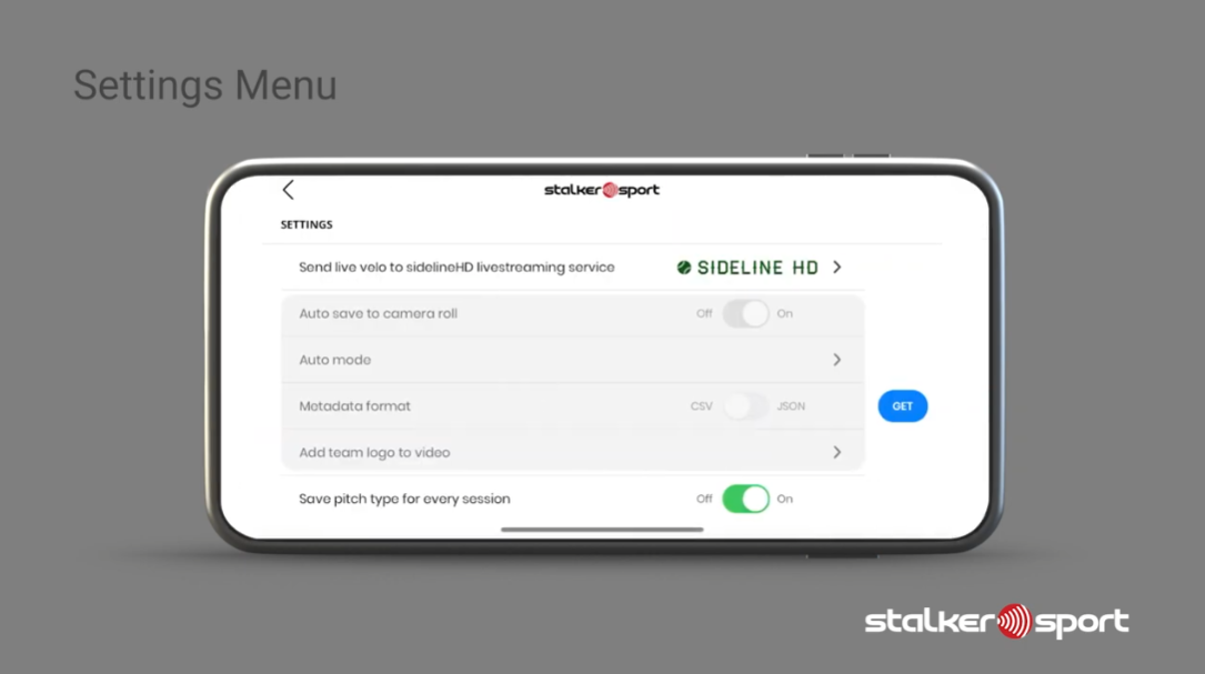 Load video: A video that describes the options in the Settings Menu of the Stalker Sport Radar App.